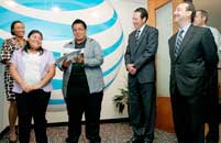JA students say "thank you" to AT&T after their Job Shadow experience.