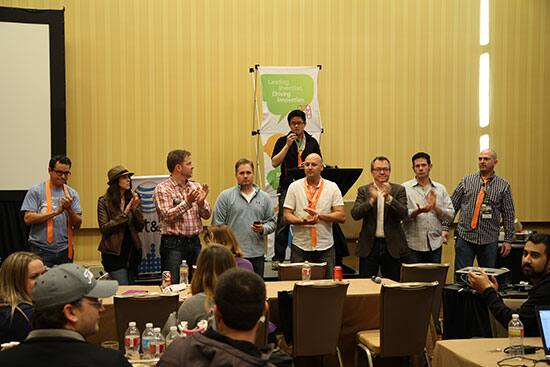 TOur panel of judges prepares to announce the winners of the SXSW AT&T and American Airlines Travel Hackathon. (photo courtesy of AT&T)
