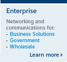 Enterprise. Networking and communications for Business Solutions, Government, and Wholesale. Learn more.