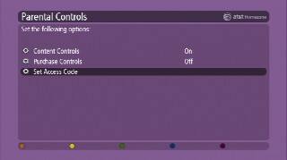 Parental Controls menu