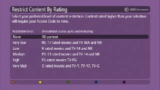 Restrict Content By Ratings menu