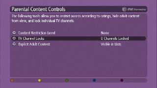 Parental Controls screen