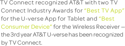 Best TV App and Best Consumer Device Awards