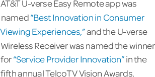 Best Innovation in Consumer Viewing Experiences and Service Provider Innovation