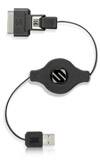 Adaptador USB estándar retráctil Scosche para micro USB y Apple de 30 clavijas