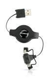 Cable Scosche retráctil micro y mini USB a USB estándar