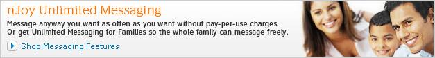 nJOY Unlimited Messaging - Message anyway you want as often as you want without pay-per-use charges.
