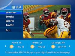 AT&T U-verse TV - U-bar screen