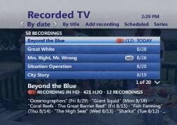 AT&T U-verse TV - Total Home DVR screen