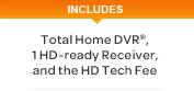 INCLUDES Total Home DVR®, 1 HD-ready Receiver, and the HD Tech Fee