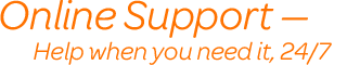 online support - help when you need it