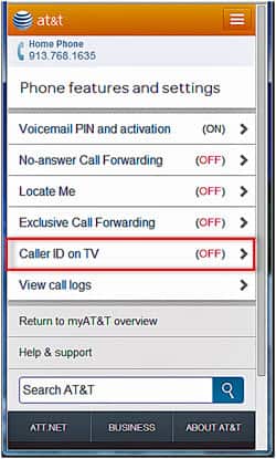 Caller ID for Uverse Voice and TV AT&T Uverse TV Support