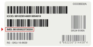 IMEI label showing barcode with IMEI number below it
