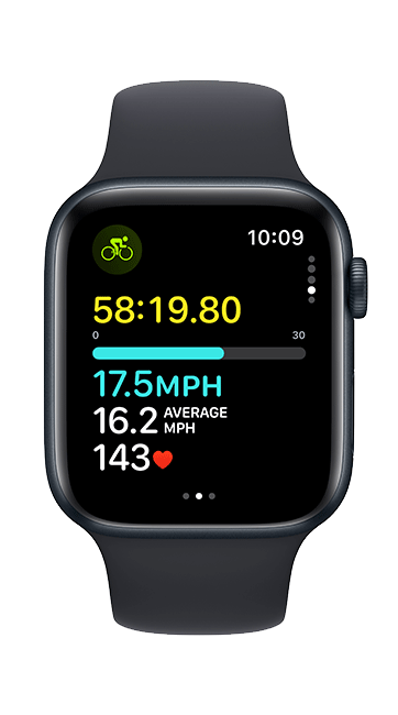 Apple Watch SE 2nd Gen (2022) - 44mm - Midnight Aluminum Midnight Sport M-L  (Product view 7)
