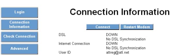 Connection information advanced button