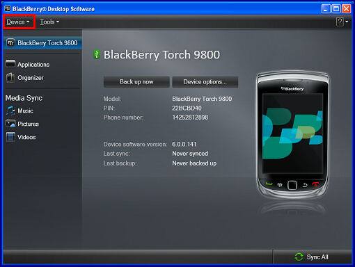 blackberry 9810 desktop software
