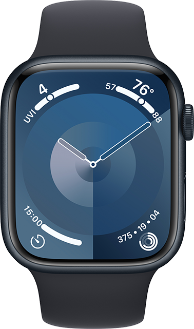 Apple Watch Series 9 45mm - Midnight Aluminum Midnight Sport M-L  (Product view 1)