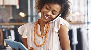 Let's Get Started! Picture of Woman Holding Tablet