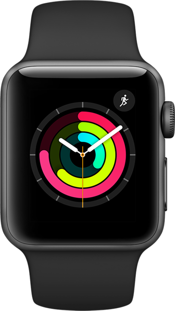 Apple Watch Series 3 38mm Space Gray Aluminum - Black Sport Band  [[capacity]] from AT&T
