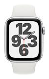 Apple Watch SE - 44mm - Silver Aluminum White Sport