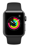 Apple Watch Series 3 - 38mm - Space Gray Aluminum - Black Sport Band