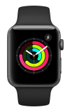 Apple Watch Series 3 - 42mm - Space Gray Aluminum - Black Sport Band