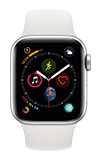 Apple Watch Series 4 - 40mm - Silver Aluminum - White Sport Band
