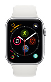 Apple Watch Series 4  - 44mm - Silver Aluminum - White Sport Band