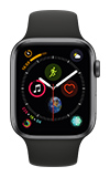 Apple Watch Series 4  - 44mm - Space Gray Aluminum - Black Sport Band