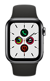 Apple Watch Series 5 - 40mm - Space Black Stainless - Black Sport