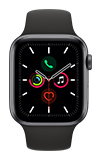 Apple Watch Series 5 44mm - Space Gray Aluminum - Black Sport