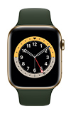 Apple Watch Series 6 - 44mm - Gold Stainless - Cyprus Green Sport