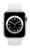 Apple Watch Series 6- 44mm - Silver Stainless - White Sport