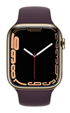 Apple Watch Series 7 - 45mm - Gold Stainless Dark Cherry Sport