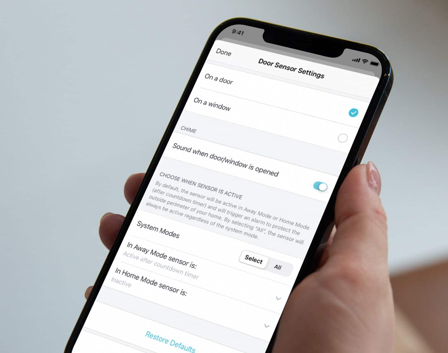 Door Sensor Settings