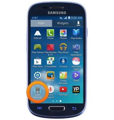 Preparation linear album Samsung Galaxy S III Mini (G730A) - Record a voice memo - AT&T