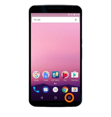 Recent apps key in bottom right corner of the device