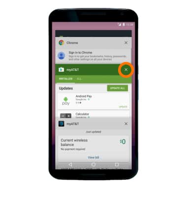 X icon to close an app