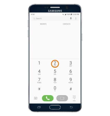 Phone keypad screen showing how to assign a speed dial number to a desired contact by circling the number 2