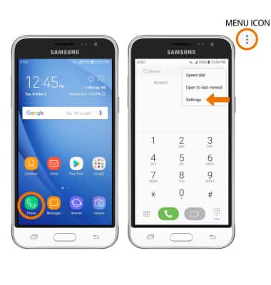 Permanent Ga terug Aan boord Samsung Galaxy J3 (2016) (J320A) - Call Forwarding - AT&T