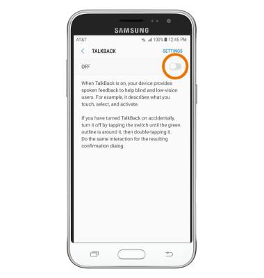 Samsung Galaxy J3 (2016) (J320A) - Accessibility - AT&T