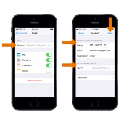 how to set up imap on iphone 5s
