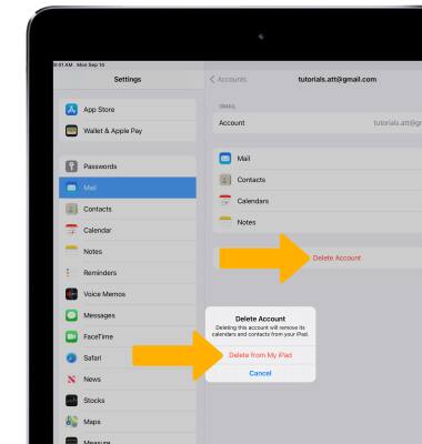 Apple iPad (5th/6th generation) / Air 2 / Air - Email Settings - AT&T