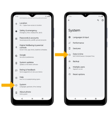 Motorola moto g pure Date, Time Alarm AT&T