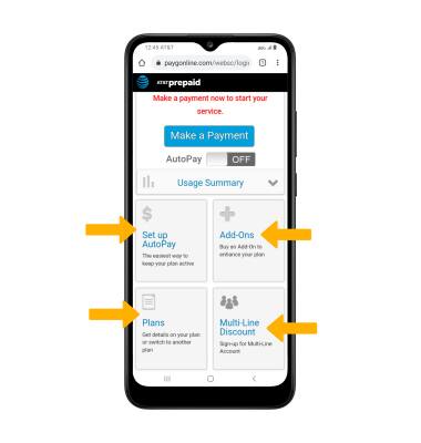 Samsung Galaxy A02s Sm A025a Manage At T Prepaid Account At T