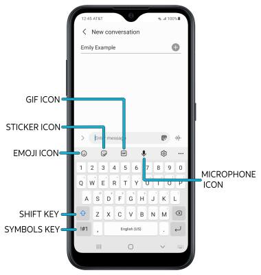 Samsung Galaxy A01 Sm A015a Keyboard Typing At T