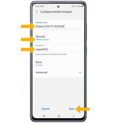 Samsung Galaxy S20 FE 5G (SM-G781U) - Mobile Hotspot - AT&T