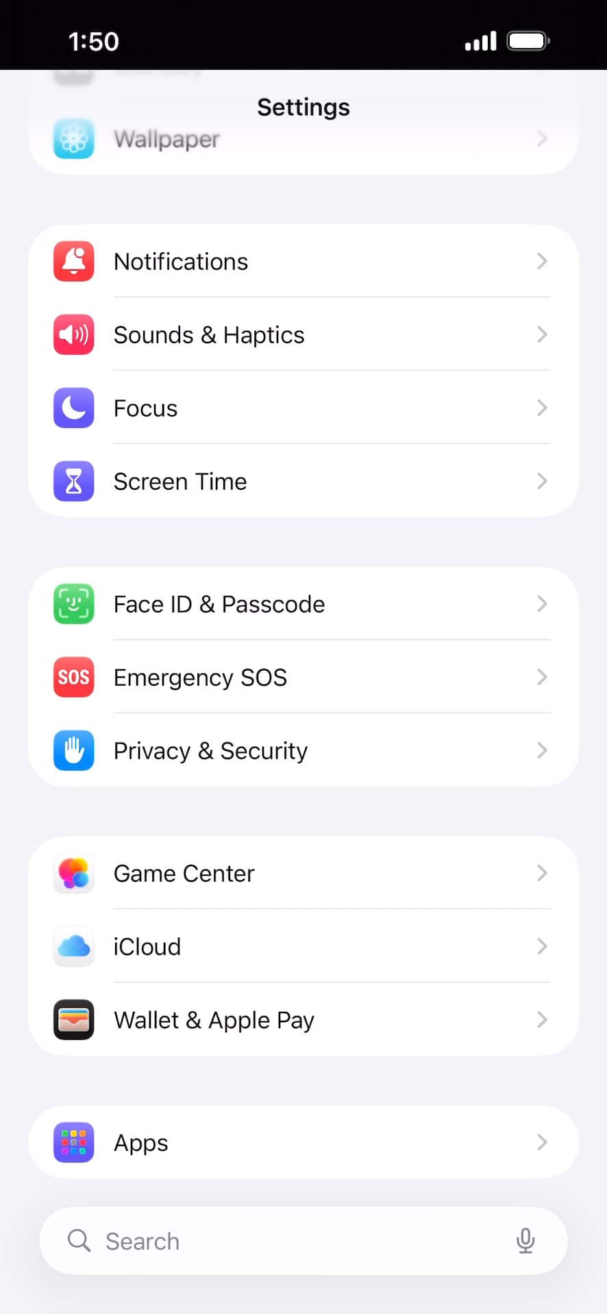 From the Settings app, scroll to and tap Apps.