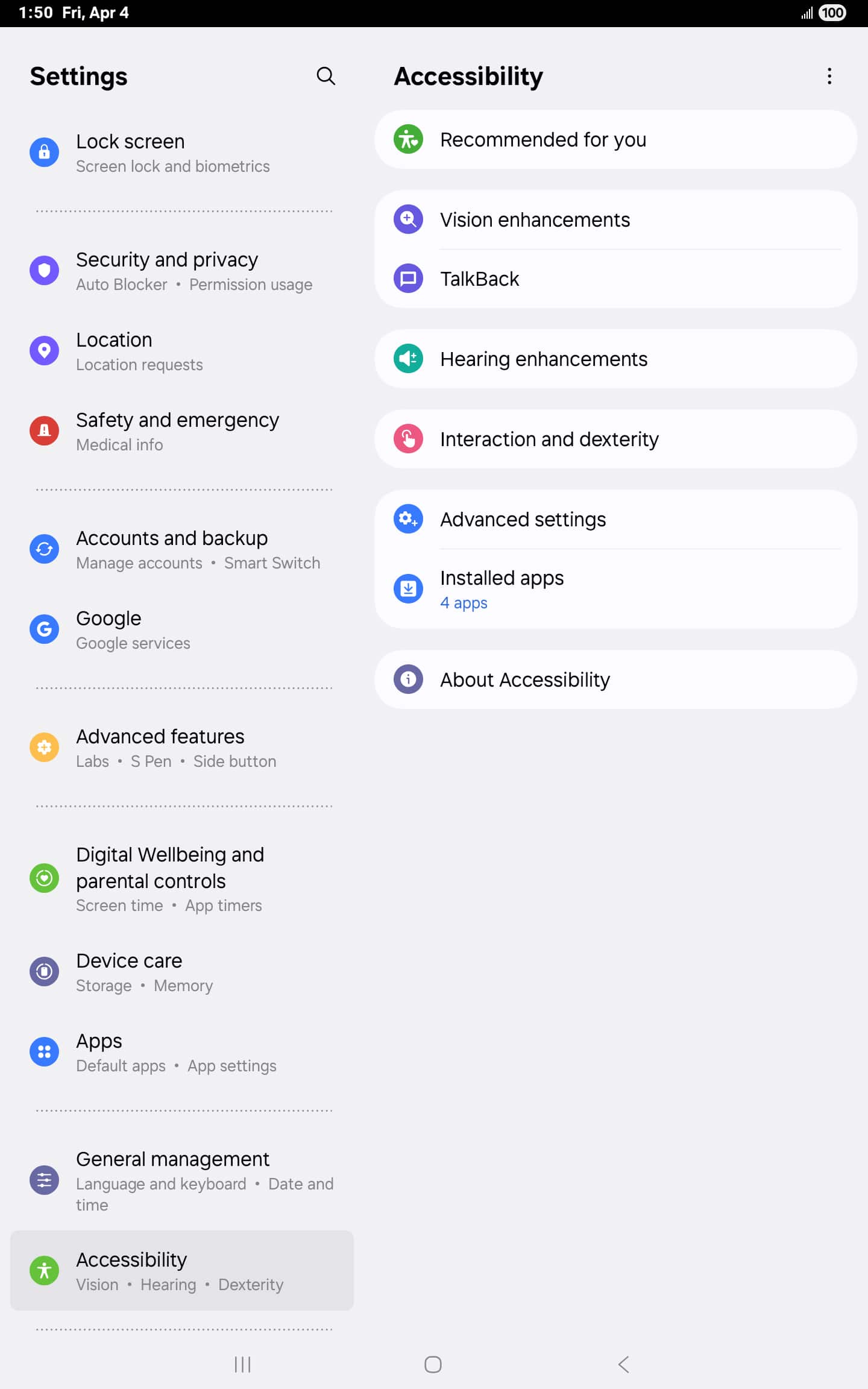 En la aplicación Settings, toca Apps.