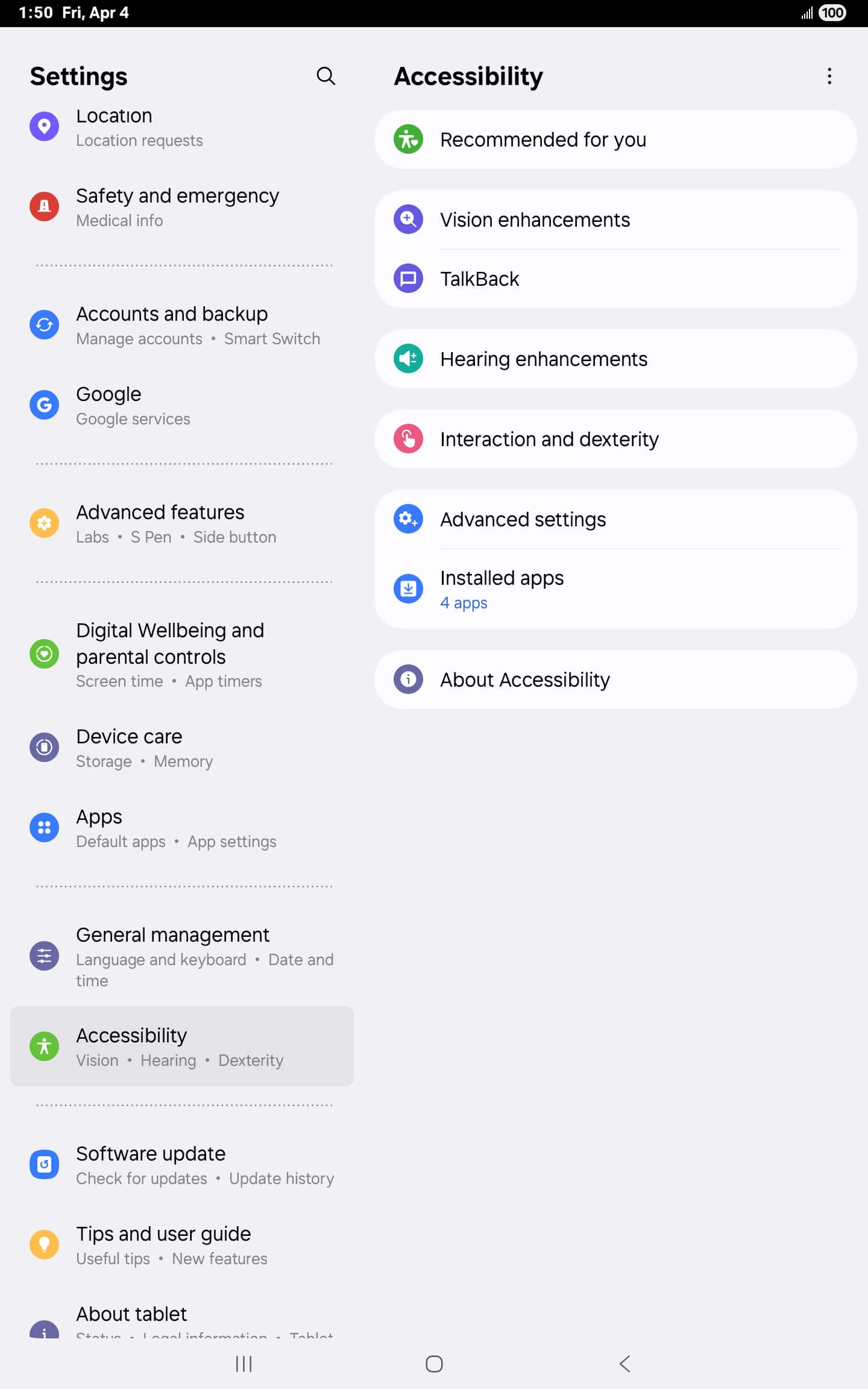From the Settings app, scroll to and tap Apps.